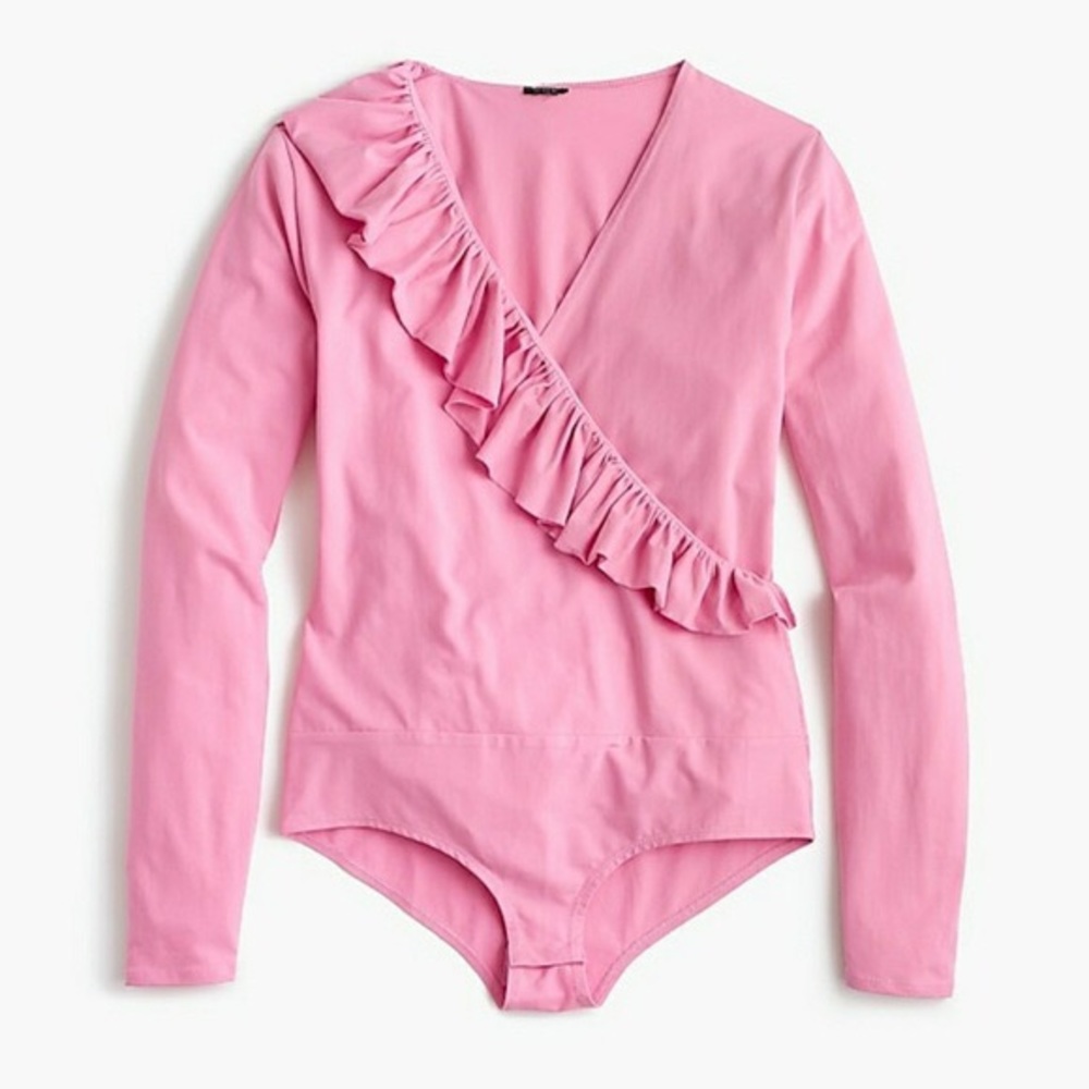J. Crew ruffle pink body suit